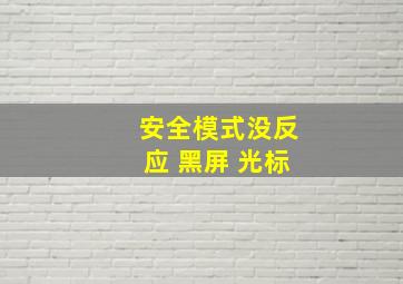 安全模式没反应 黑屏 光标